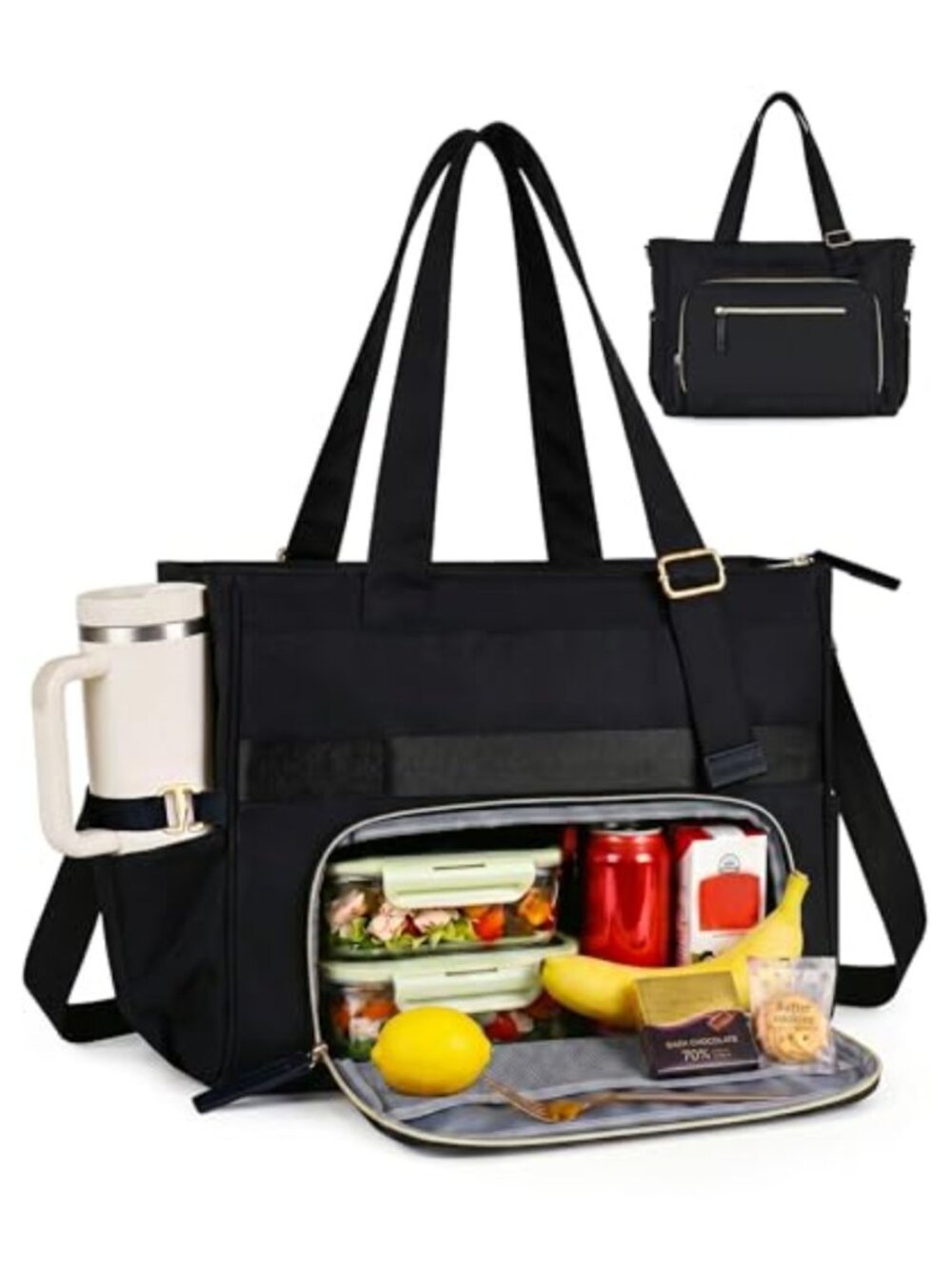 24.5L Insulated Lunch Tote Bag Fits 15.6" Laptop Water Resistant Work